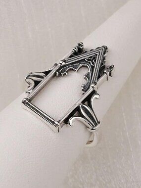 Gothic Cathedral Arch Ring Adjustable Witchy Statement Ring